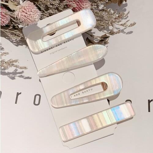 4Pcs Mermaid Color Fairy Hair Clip Women Duckbill Hair Barrette Stick Fashion Refreshing Hairpin Hair Styling Accessories Female