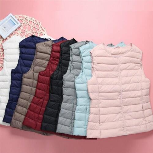 Plus Size 4XL Two Wear Autumn Winter Women Sleeveless Waistcoat Ultra Light White Duck Down Vest Coat Ladies Short Jacket AB1958