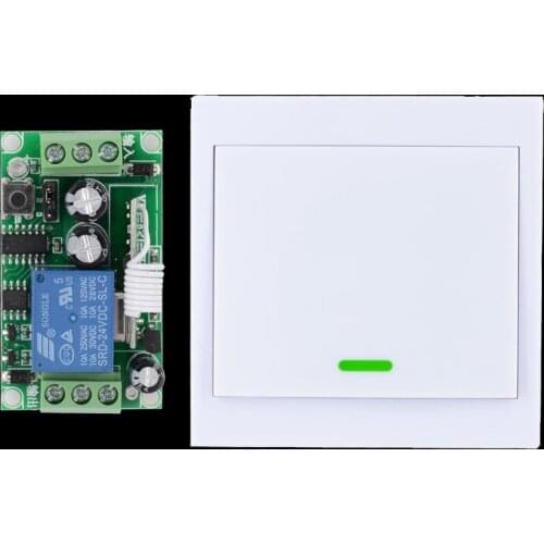 24v 1 Way Channel Remote Control Switch + Wall Panel Wall Transmitter Remote Home Room Stairway Light Lamp Bulb LED RX TX