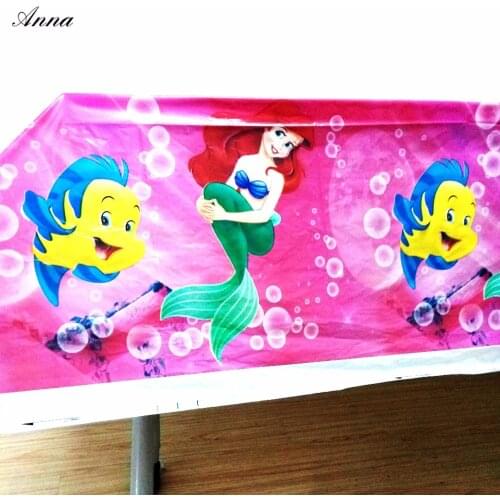 1pc Girls Princess Party Tablecloth little Mermaid Birthday Party Decorations Tablecloth Banner Birthday Decoration Girls Party