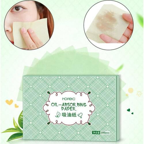 100Sheet Green Tea Facial Oil Blotting Sheets Paper Cleansing Face Oil Control Absorbent Paper Beauty Makeup Tools Face Cleaning