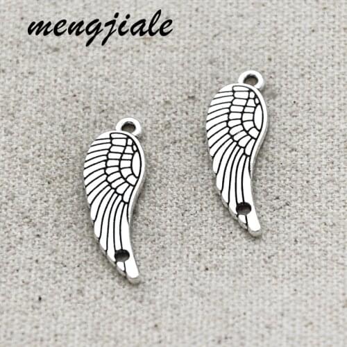 18pcs Hot Sell Alloy Silver Color Wings Charms Pendant For Jewelry Making Bracelet Accessories DIY Handmade