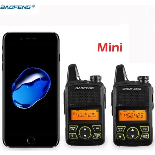 2pcs Ptt Baofeng BF-T1 Portable Earphone Walkie Talkie Set With Handheld Hotel Radio Comunicacion Ham HF Transceiver walk talk