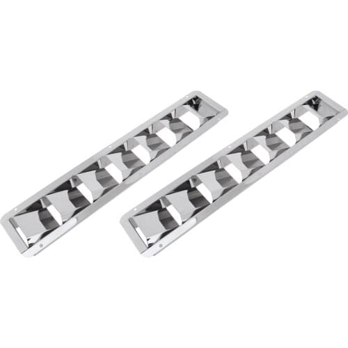 2x Stainless Steel Boat 7 Slots Louvered Vent Ventilation Grill Cover for Marine Boats Companionway Door and Cabin - Silver