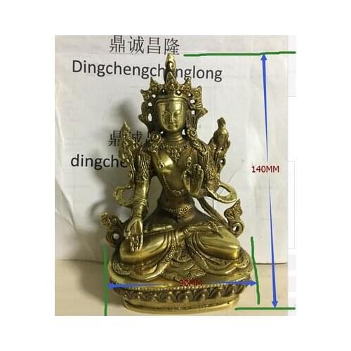 21cm/14 cm Tibetfree shipping Silver Buddhist Joss Protect Set Lotus White Tara Buddha Statue 2 Colour choice