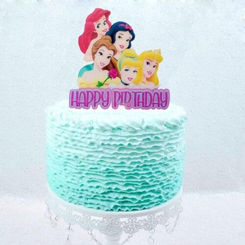 Disney Princess Acrylic Cake Topper Birthday Cake Topper Party Decoration Mermaid Snow White Princess Insert Dessert Supplies