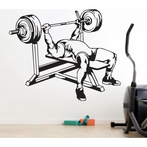 Car Gym Sticker Fitness Decal Body-building Posters Vinyl Wall Decals Pegatina Quadro Parede Decor Mural Gym Sticker