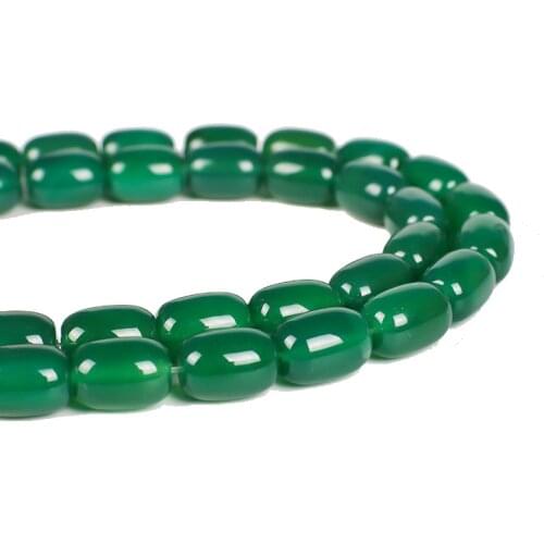 10x14mm 13x18mm Good Quality Natural Green Agates Stone Beads Barrel Shape Loose Agates Beads For Jewelry Making DIY Accessories