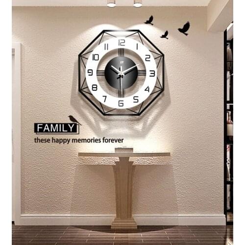 Nordic Luxury Style Home Decoration Digital Wall Clock Living Room Bedroom Kitchen Hotel Decor Small Large Size Metal +Wood
