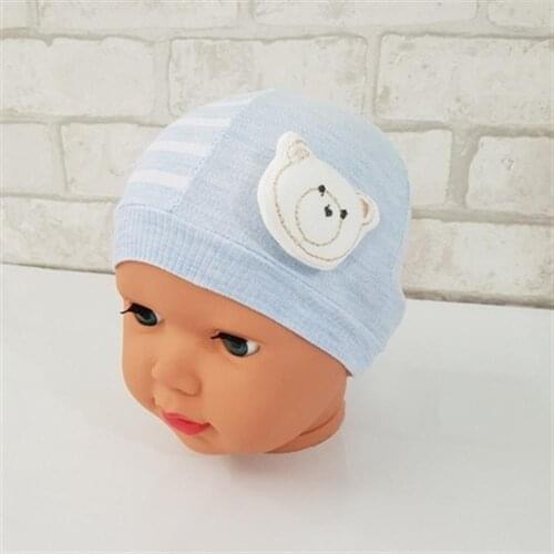 Jaju Baby Baby Beanie Striped Bear Figured 0-6 Months