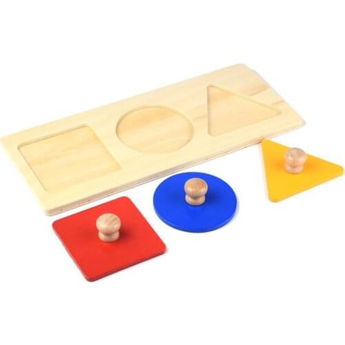 Baby Montessori Toys Educational Toy for Children Wood Sensory Shapes Square Triangle Learning Toy for Toddlers 2-4 Year
