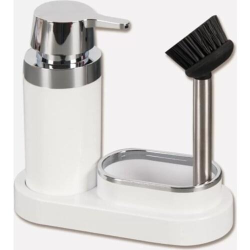 Pollen Brushed Sponge Liquid Soap Dispenser Sponge Holder Kitchen Accessories Colors Washing Refillable Bottles Decorative