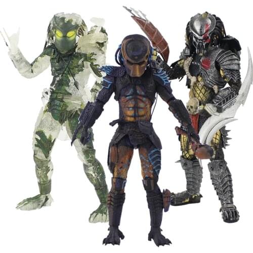 20-22cm NECA Predator Figure Toys Aliens vs Predator Concrete Jungle Hunter Demon With Weapon 30th Anniversary PVC Model Doll