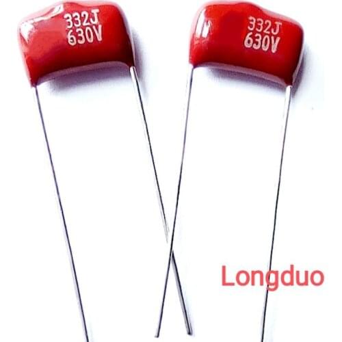 Capacitors 332 0.0033UF 3.3NF 630V 50 Pieces Type CBB Metallized Polypropylene Film