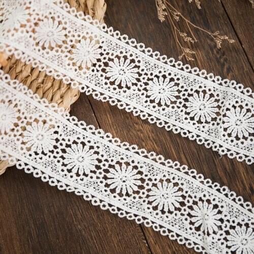 2020new lace fabric by yard 5 yds 5cm wide white lace ribbon for curtains garments diy crafts handmade lace ribbons sewings