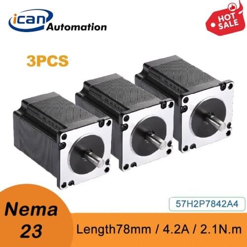 ICAN Micro Step Motor 2.1Nm 78mm 4.2A 3pcs Stepper Motor Nema 23