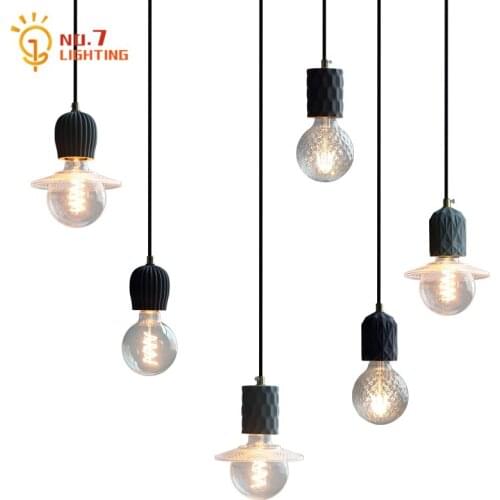 Minimalist Industrial Cement Pendant Lights Designer Led E27 Hanging Lamp Living/dining Room Restaurant Cafe Bar Bedroom Bedside