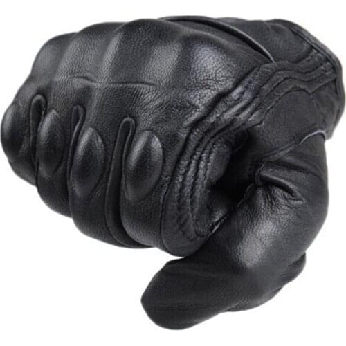 Retro Genuine Leather Motorcycle Gloves Man Women Touch Screen Goatskin Racing Riding Gloves MX ATV Racing Guant Motocross Cool