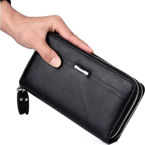 MENS Wallet Male Long Handbag Man Mobile Phone Bag Wallet Clutch Bag Male Zipper Packet