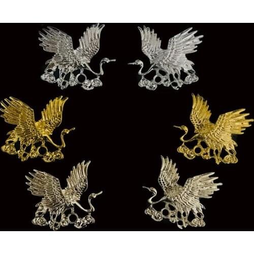 2019New 60Pcs Alloy Crane button for DIY bridal tiara jewelry making materials antique wind hair accessories QW10