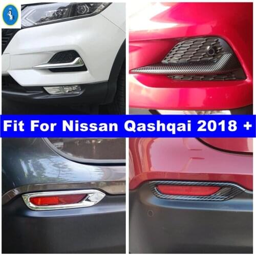 For Nissan Qashqai J11 Dualis 2018 2019 2020 Car Front Rear Fog Lights Eyebrow Cover Frame Trim ABS Chrome Exterior Accessories