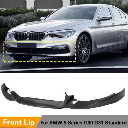 Front Bumper Lip Spoiler for BMW 5 Series G30 G31 Standard Bumper 2018 - 2020 Carbon Fiber Front Bumper Lip Spoiler