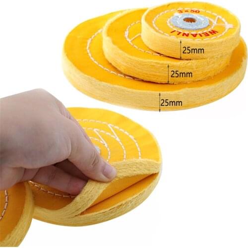 4"/6' Cloth Polishing Wheels 50 Layers Thicken Cotton Lint/Sisal Buffing Wheel for Bench Grinder Electric Drill Abrasive Tool
