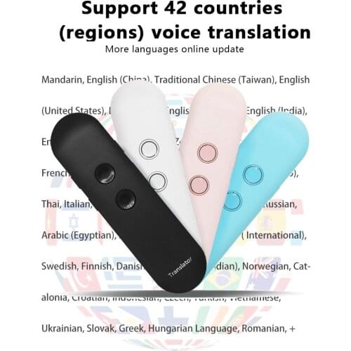 Portable Smart Voice Speech Translator Two-Way Real Time 40 Multi-Language Translation For Learning Travelling Business Meet