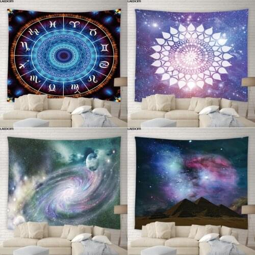 Psychedelic Universe Aesthetic Tapestry Sci-Fi Starry Mandala Background Wall Hanging Cloth Living Room Dorm Bedroom Home Decor