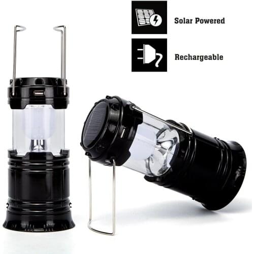 Solar Powered LED Camping Lantern Collapsible Emergency Flashlight for Outdoor Night Camping Lawn lamp solar charging lantern