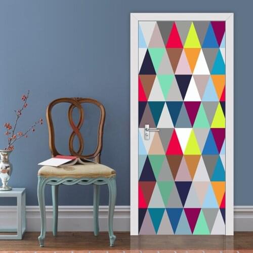Modern Abstract Art Geometric Pattern 3D Living Room Study Bedroom Door Creative DIY Mural Sticker Vinyl Wallpaper Home Decor