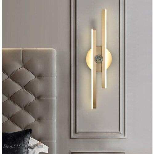 Modern nordic creative Led Wall lamp luxury bedroom bedside lamp living room background wall free wiring staircase wall Lights