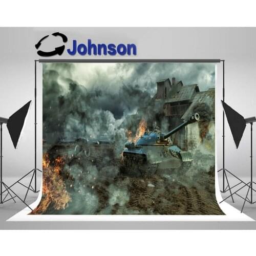 Tank Battle Abandoned Production Building photo backdrop High quality Computer print party background