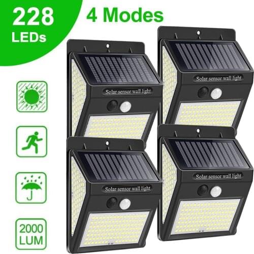 228 144 Solar LED Light Outdoor Solar Lights With Motion Sensor Solar Lamp LED Spotlight Sunlight For Garden Decoration Street