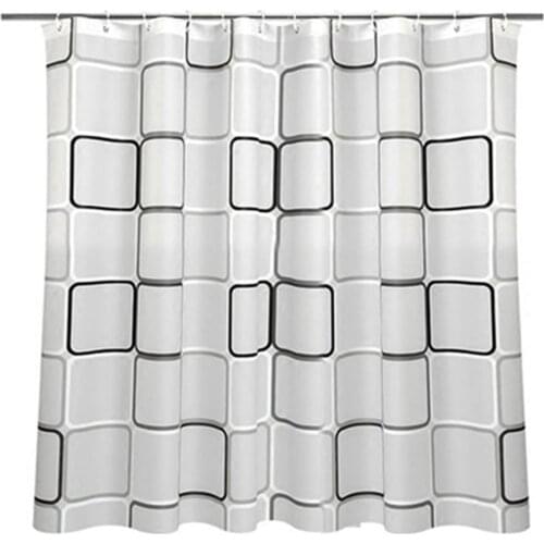 PEVA Waterproof Shower Curtain Liner Translucent Bathroom Curtain Luxury Bath Curtain With 12 High Quality Hooks