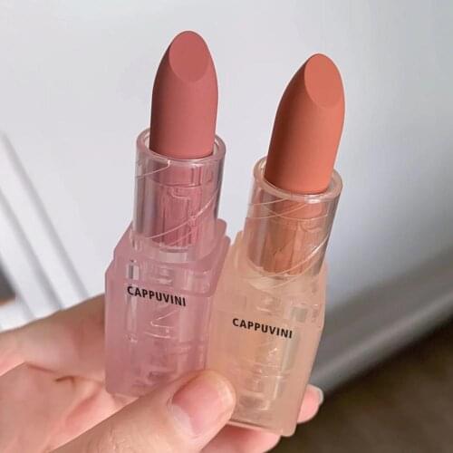 2 Color Waterproof Lip Makeup Dark Red Orange Rose Cream Velvet Matte Lipstick Moisturizing Lipstick Non-stick Cup Long Lasting