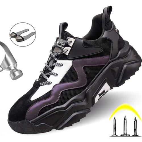 Anti-Smashing Safety Shoes Male Protective Safety Boots Mens Anti-Piercing Work Boots Indestructible Work Shoes For Men Boots