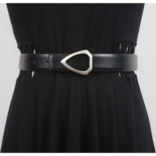 Womens runway fashion genuine leather Cummerbunds female Dress coat Corsets Waistband Belts decoration narrow belt R3520