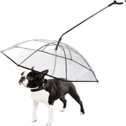 Pet Umbrella Dog C Type Transparent Adjustable Rainy Walking Leash TPU Material Automatic Buckle Steerable Stick High Quality