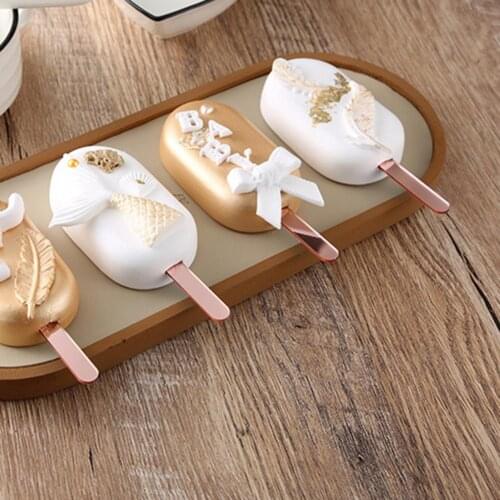 10Pcs Ice Cream Stick Molds Healthy Portable Lightweight Acrylic Ice Cream Sticks Ice-lolly Craft Moulds for Home