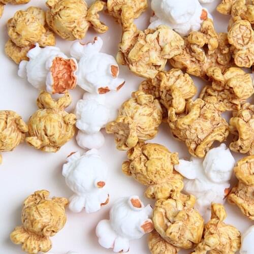 10PCS Artificial Resin Popcorn Decorations|Party Artificial Food Decoration Miniatures|Home DIY Scrap-booking Supplies