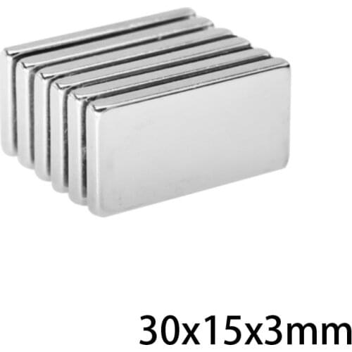 2~100PCS 30X15X3 mm block Powerful Magnets 30mm X 15mm N35 DIY Neodymium Magnet 30x15x3mm Permanent NdFeB Magnets 30*15*3 mm