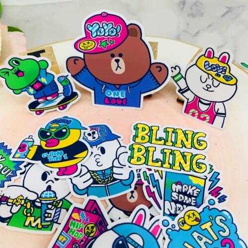 20 PCS Anime naughty bear Paper Sealing Stickers Crafts And Scrapbooking book Decorative sticker DIY Stationery