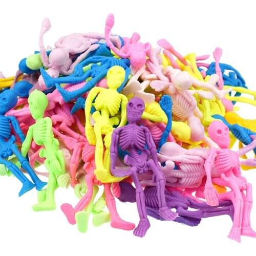 5 5 Pcs/Set Skull Doll TPR Skeleton Zombie Toys Elastic Soft Non Toxic Kids Children Toy Stress Relief Anti Stress Model Funny