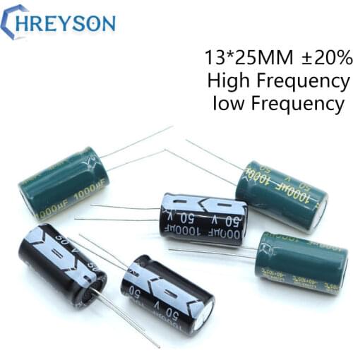 5Pcs 13*25 High Frequency Low ESR Aluminum Electrolytic Capacitor Kit 100V 50V 25V 16V 4700UF 3300UF Full Values Assorted Set