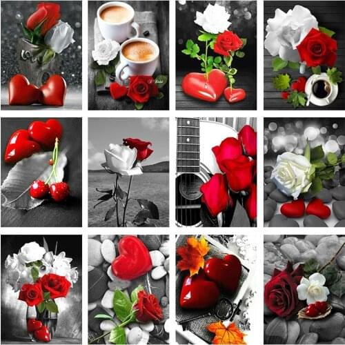 5D Diamond Painting Rose Flower Home Decor Mural Full Square/Round Drill Rhinestone Embroidery Gift Diy Cross Stitch Accessories
