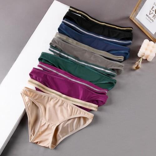 6pcs Seamless Panties Underwear For Woman Sexy Thongs Womens Lingerie Bikini Sports Female Ice Silk Woman Intimates BANNIROU