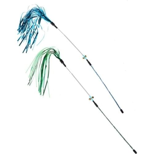 Pet Cat Interactive Toy Acrylic Squeaky Cat Teaser Sounding Paper Stick Wand Toys Catcher Toy Pet Cat