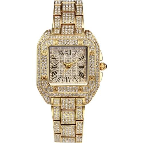 Square diamond luxury fashion quartz ladies watch Women Watches Women Geneva Designer Ladies Watch Waterproof Diamond Women