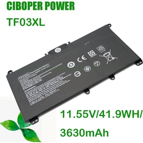 CP Battery TF03XL 11.55V/41.9WH For 14-BP080NP 14-bf 15-CC TPN-Q188 Q189 Q190 Q191 Q192 Q201 HSTNN-LB7X HSTNN-LB7J 920070-855